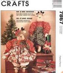 7867 32'' TALL REINDEER DOLLS, CLOTHES 1995 PATTERN